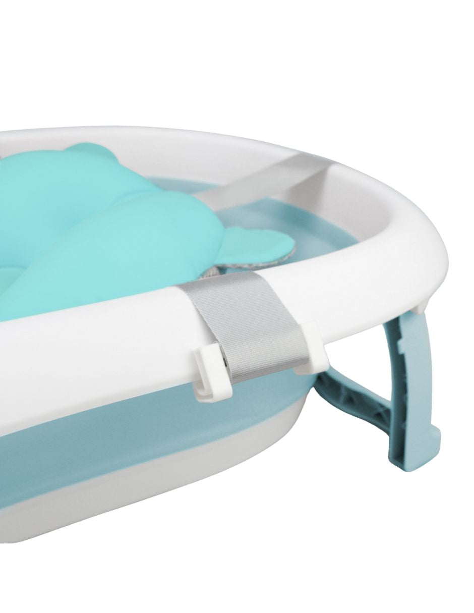 Bañera ó Tina Plegable para Bebé + Cojín Antideslizante - Azul