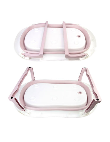 Bañera ó Tina Plegable para Bebé + Cojín Antideslizante -- Rosa