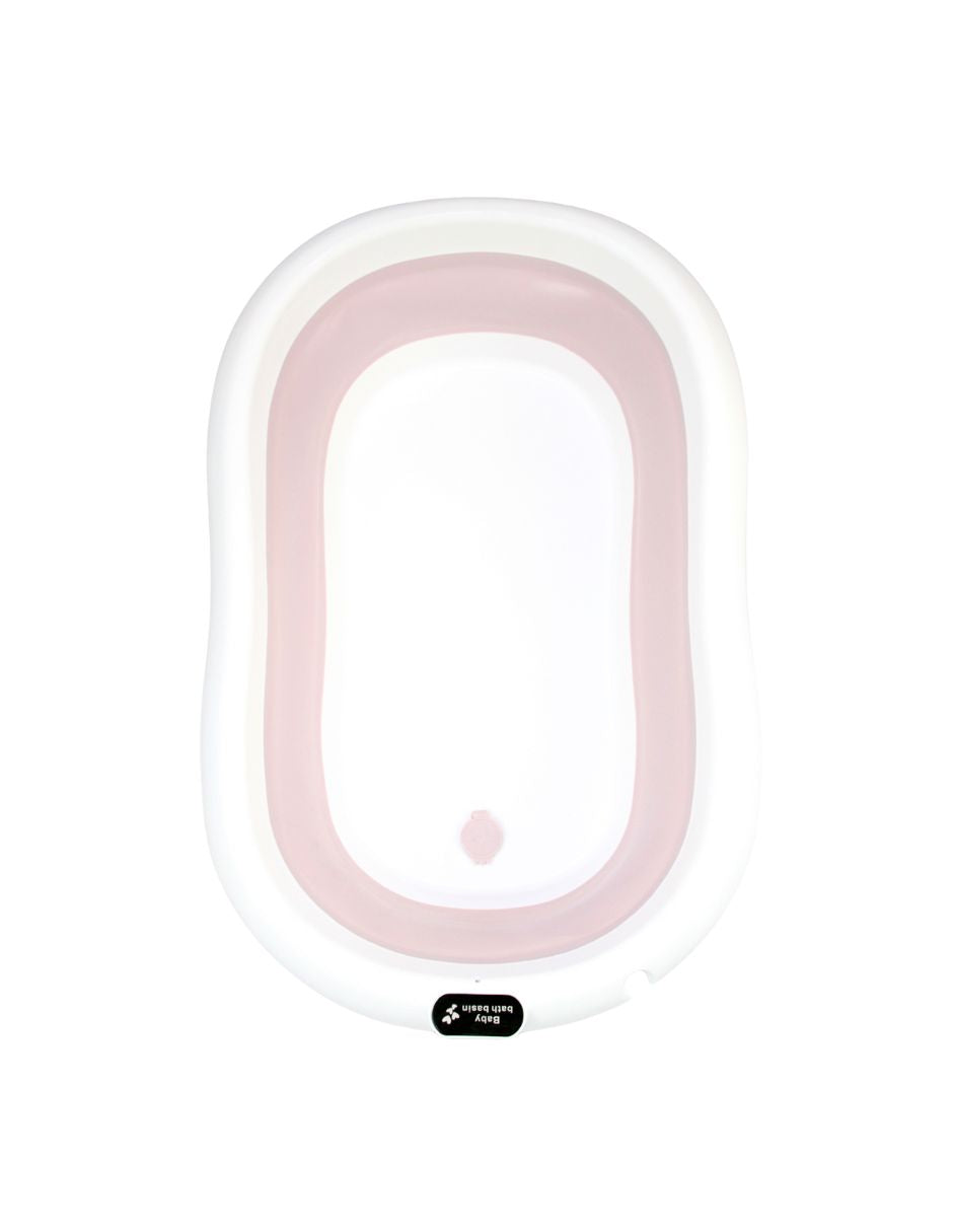 Bañera ó Tina Plegable para Bebé + Cojín Antideslizante -- Rosa