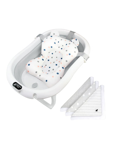 Bañera ó Tina Plegable para Bebé + Cojín Antideslizante Gris + Regalo