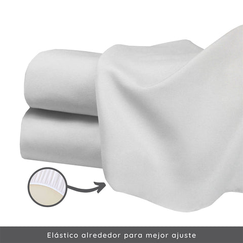 Juego de Sábanas para Cuna Estándar Gris - 3 piezas