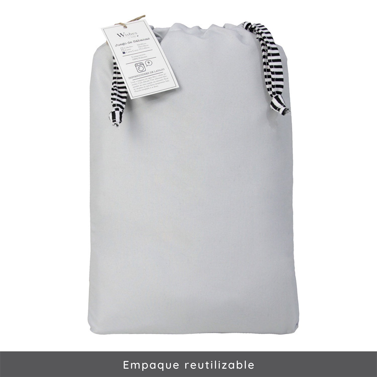 Juego de Sábanas para Cuna Estándar Gris - 3 piezas