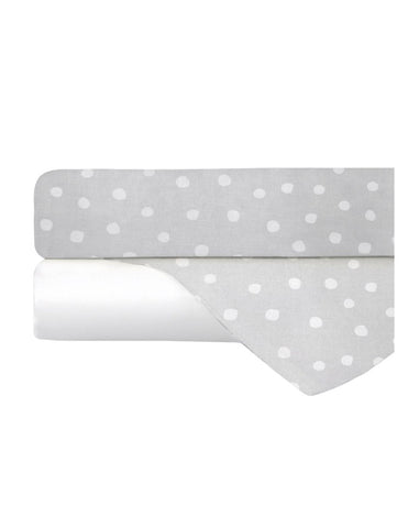 Set de 2 Sábanas de Cajón para Cama Cuna Lunares - 100% Algodón