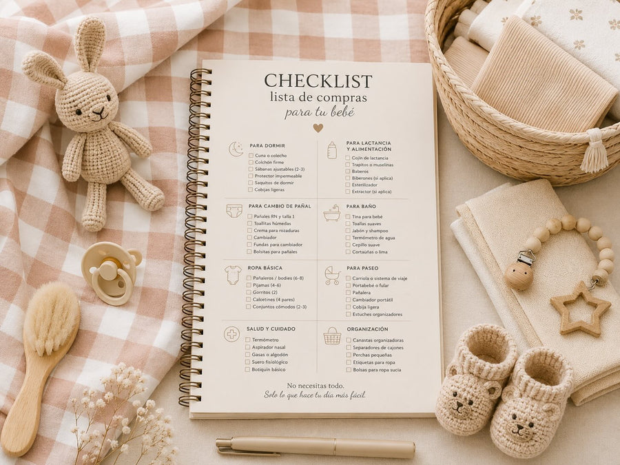 Checklist de compras para tu bebé: lo que sí necesitas antes de que nazca