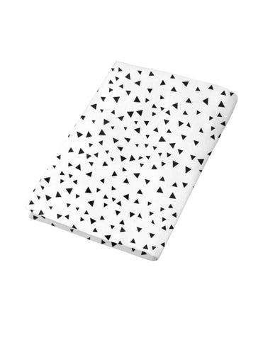 Sábana de Cajón para Cuna - Triangulitos Negros - 100% Algodón