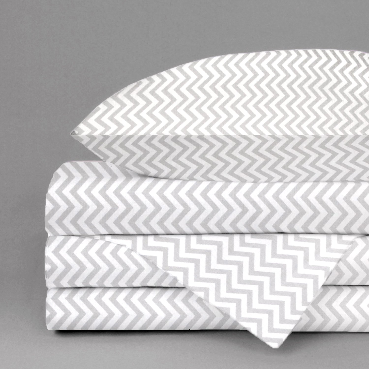Juego de Sábanas para Cuna - Chevron Gris