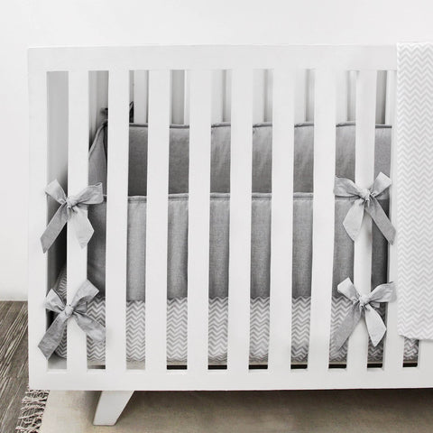 Juego para Cuna - 3 piezas - Chevron Gris