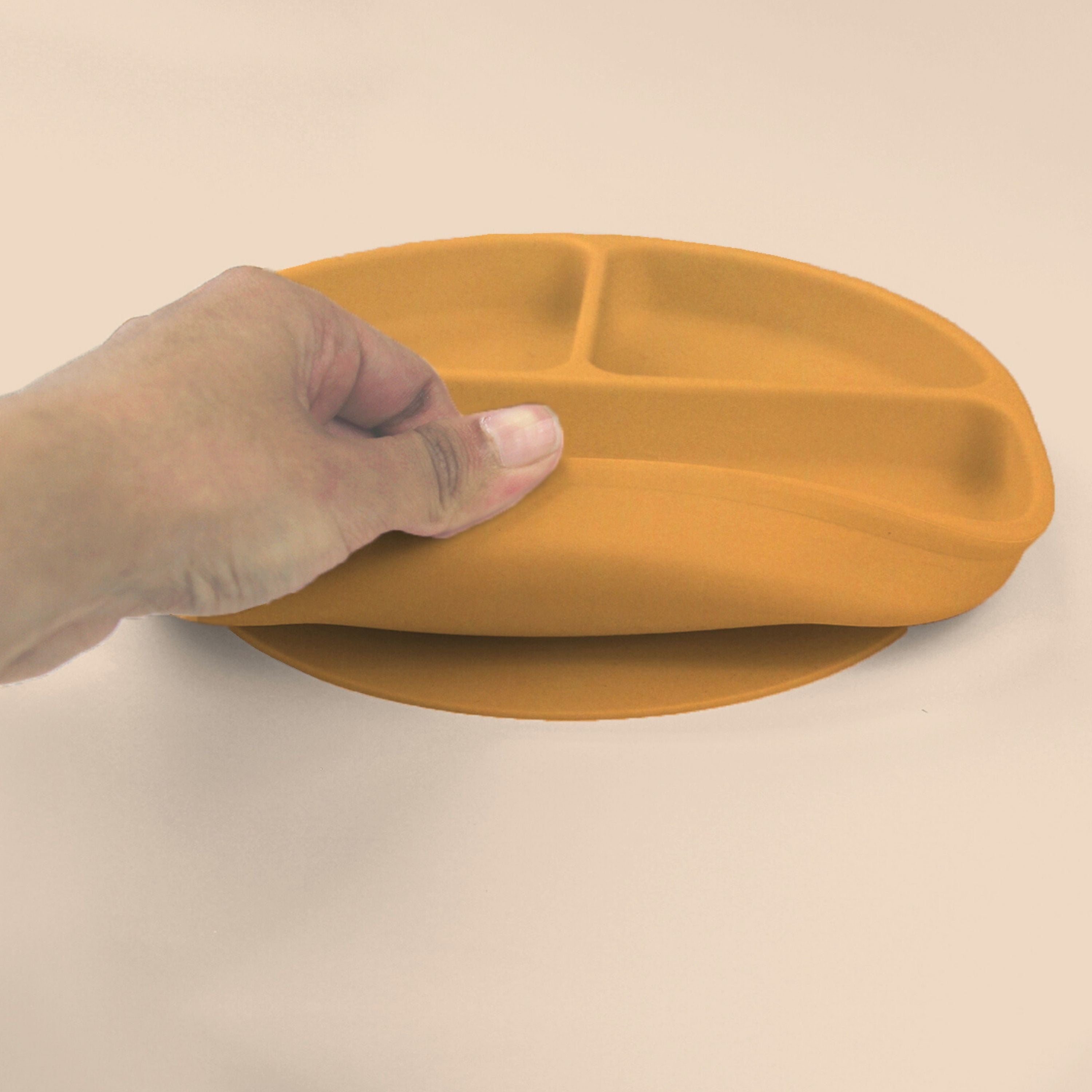 Plato de Silicón Adherible con Divisiones y Succión - Mango