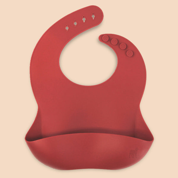Babero de Silicón para Bebé con bolsa atrapa comida - Vino