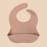 Baberos de Silicón para Bebé con bolsa atrapa comida - Set de 3 - Gris Estampado, Vino y Arena