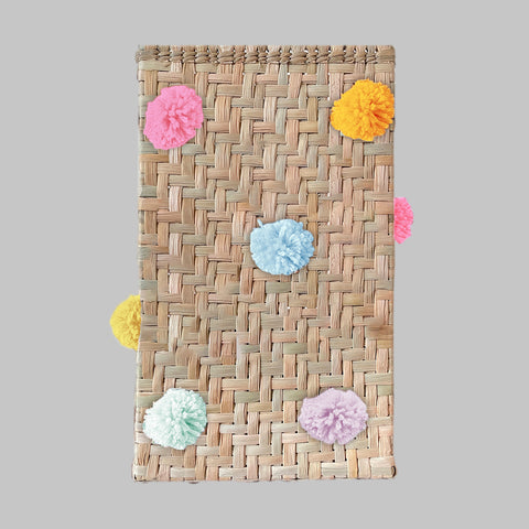 Cesto para Ropa Pompones Colores Vivos
