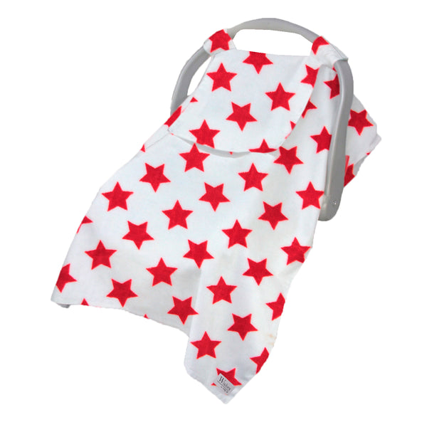 Cubre Portabebé  Súper Suave - Estrellas Rojo
