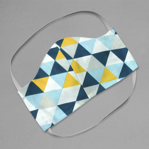 Cubrebocas con bolsillo para filtro para ADULTO - Triángulos  (6 piezas)
