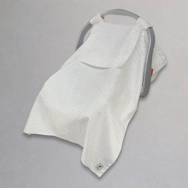 Cubre Portabebé Súper Suave - Zig Zag Blanco