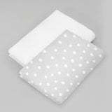 Set de 2 Sábanas de Cajón para Cuna Lunares - 100% Algodón
