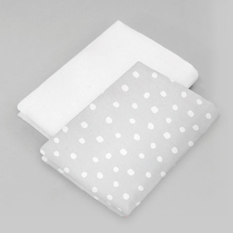 Set de 2 Sábanas de Cajón para Cama Cuna Lunares - 100% Algodón