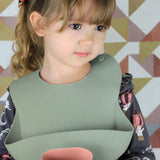 Babero de Silicón para Bebé con bolsa atrapa comida - Mango