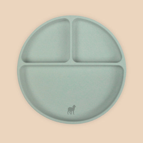 Set de Alimentación para Bebé/Toddler - 5 piezas (Plato, Bowl, Cuchara, Tenedor y Vaso) - Rosa y Verde Salvia