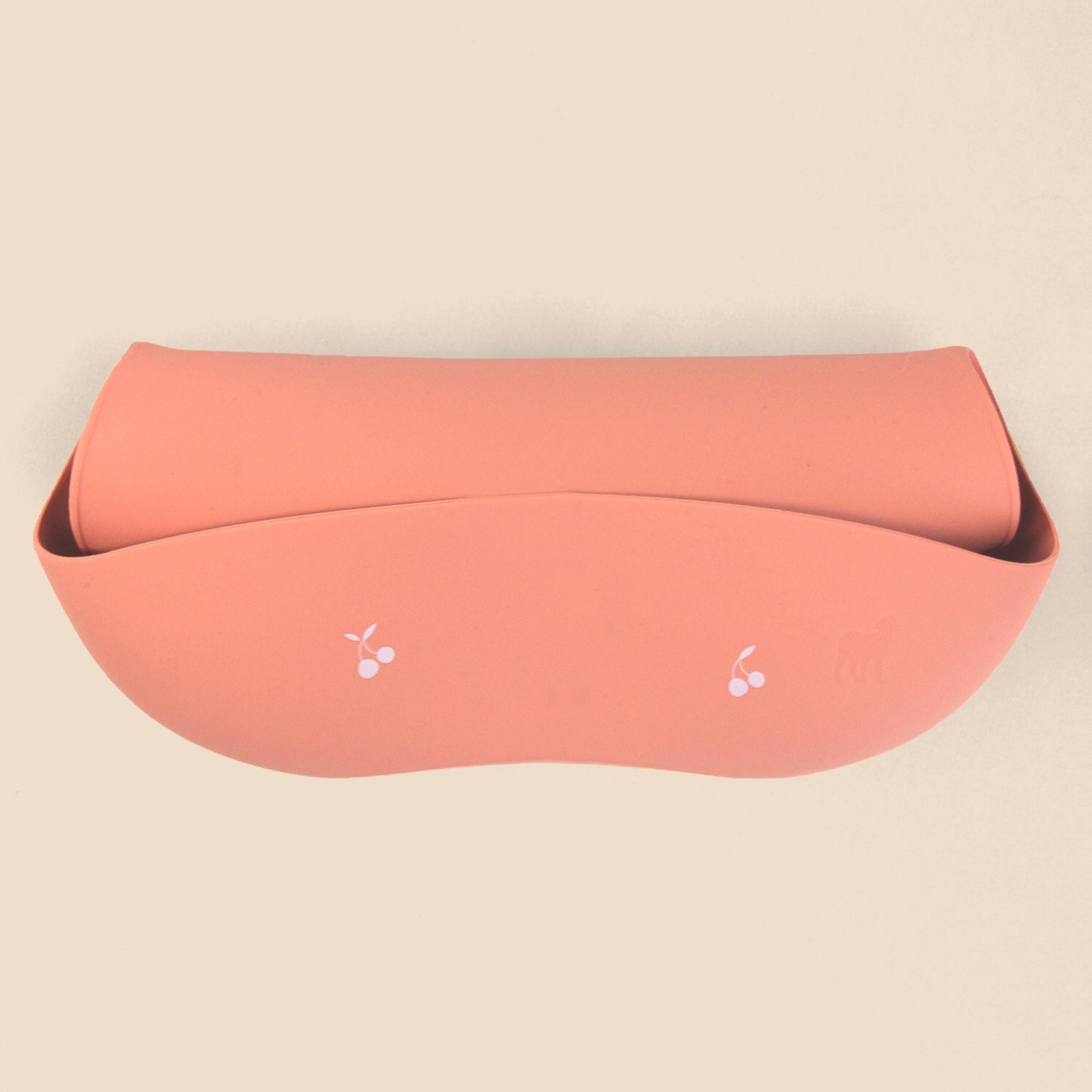 Babero de Silicón para Bebé con bolsa atrapa comida - Palo Rosa Estampado