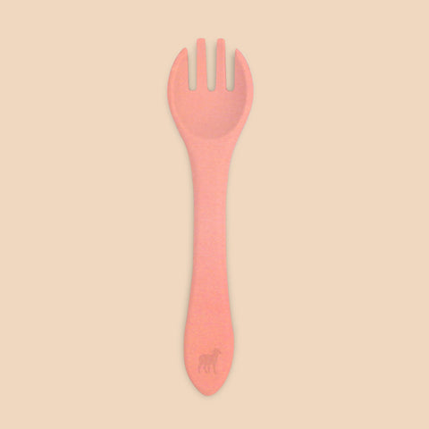 Set Completo de Alimentación para Bebé/Toddler - 6 piezas (Plato, Bowl, Cuchara, Tenedor, Babero y Vaso para Snacks) - Palo Rosa