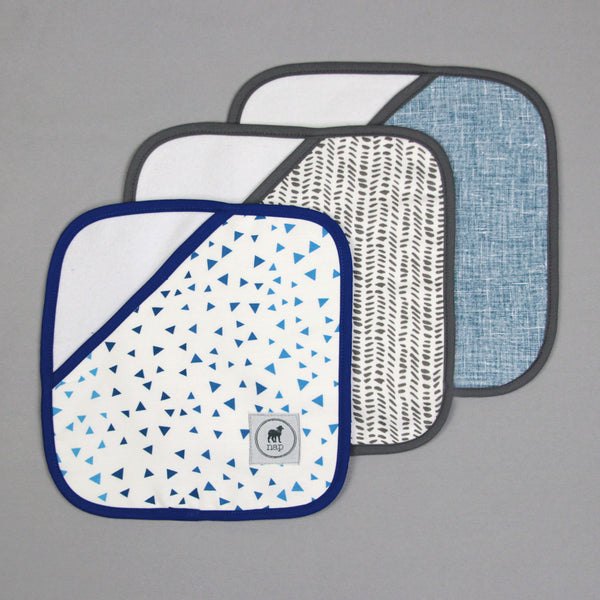 Set de 3 Guantes de Toalla para Baño - Triangulitos Niño