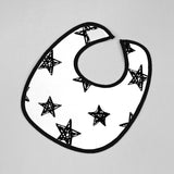 Baberos - Set de 3 Piezas Unisex (Estrellas Azules + Ojitos + Estrellas Negras)