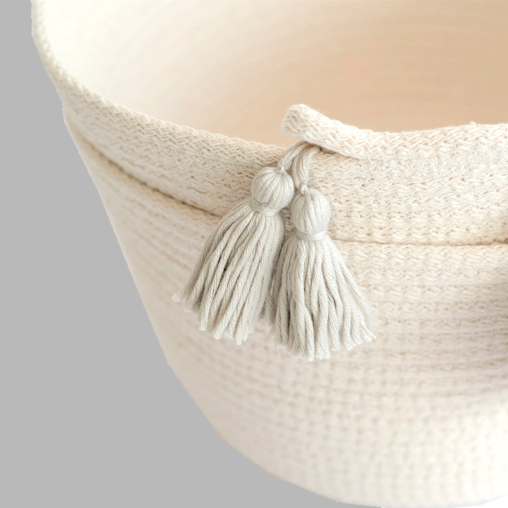 Cesto Organizador con Borlas - Nude