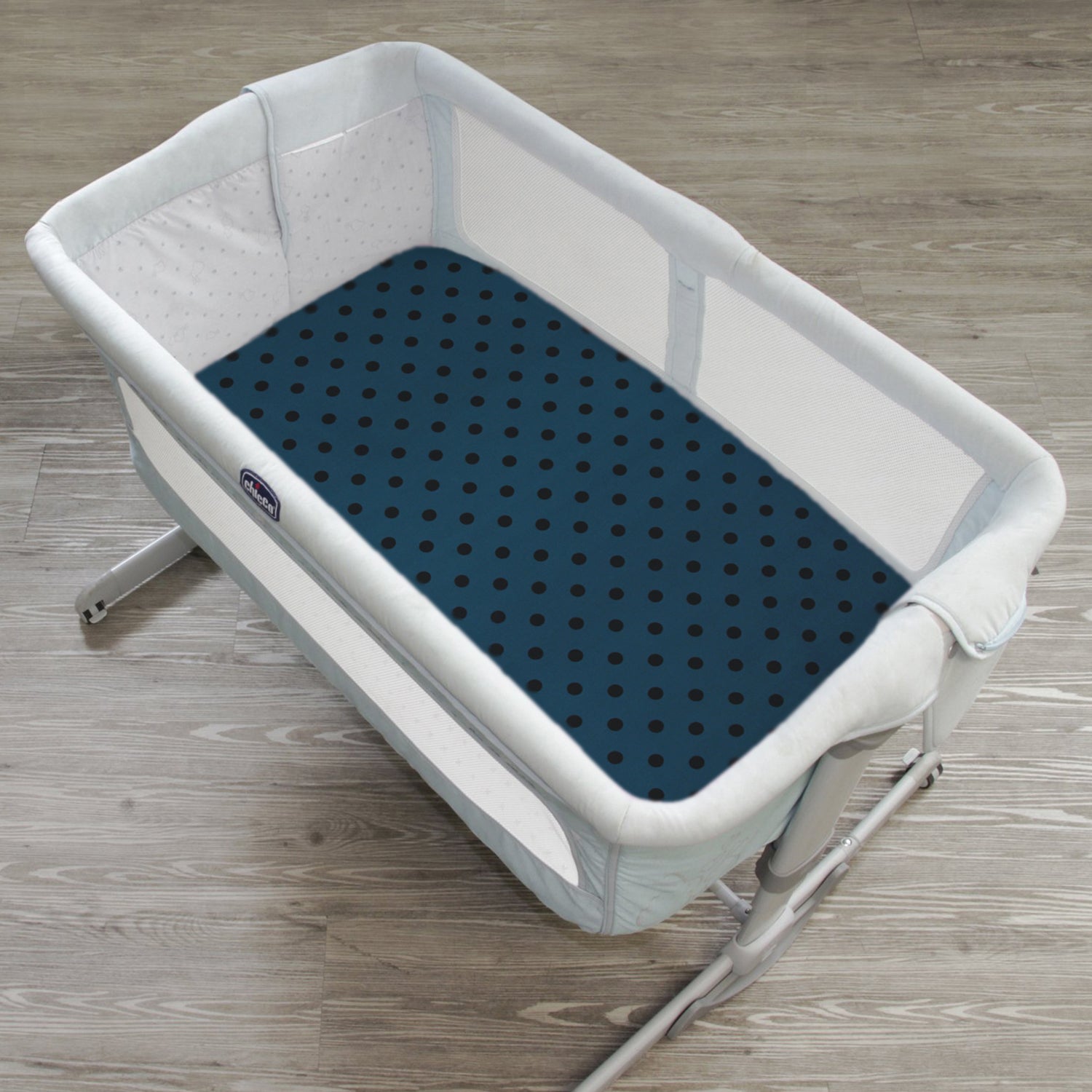 Sábana de Cajón para Mini Colecho (50x90) - Dots Azul