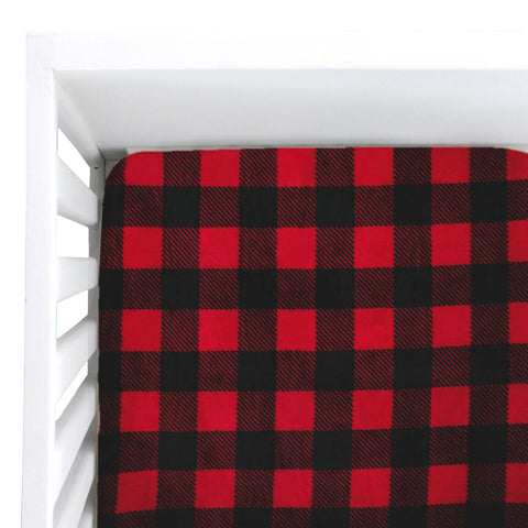 Sábana de Cajón para Cuna - Súper Suave - Gingham Rojo