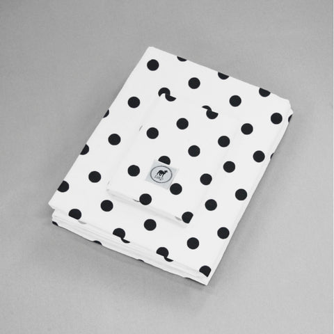 Juego de Sábanas para Cuna Dots Blanco - 3 piezas - 100% Algodón