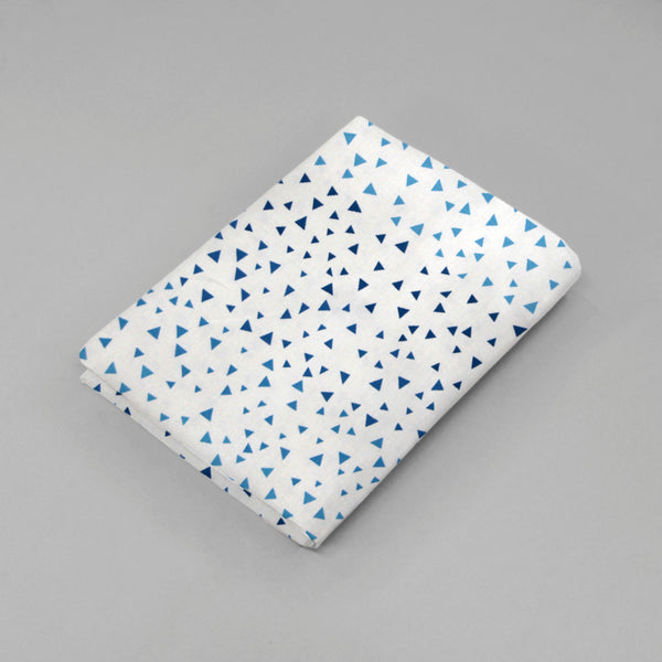 Sábana de Cajón para Colecho ó Moisés Triangulitos Azules  - 100% Algodón