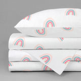 Juego de Sábanas de 3 Piezas para Cuna Viajera Arcoiris - 100% Algodón