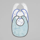 Baberos - Set de 3 Piezas Niño (Chevron Gris + Cuadritos Azul + Azul Mar)