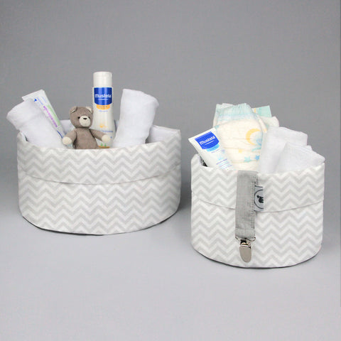Set de Cestas Organizadoras Unisex - Chevron Gris