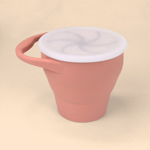 Set Completo de Alimentación para Bebé/Toddler - 6 piezas (Plato, Bowl, Cuchara, Tenedor, Babero y Vaso para Snacks) - Palo Rosa